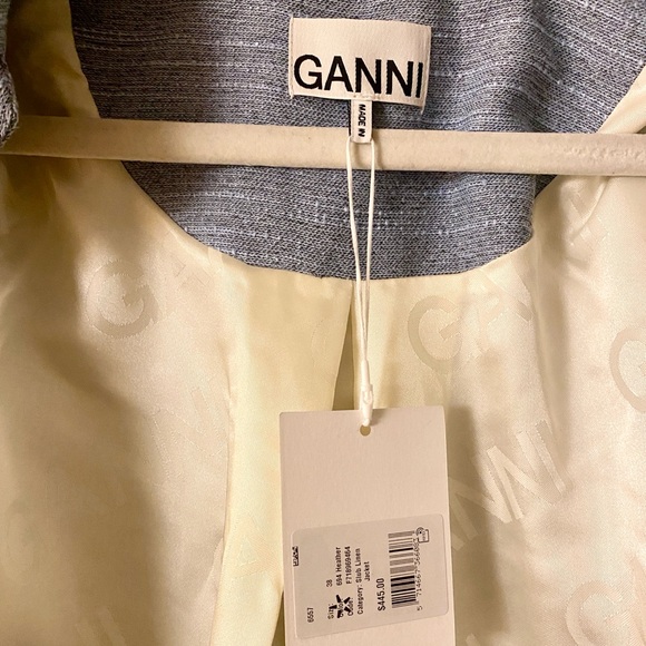 GANNI NWT Blue Melange Jacket sz 38 - Picture 3 of 7
